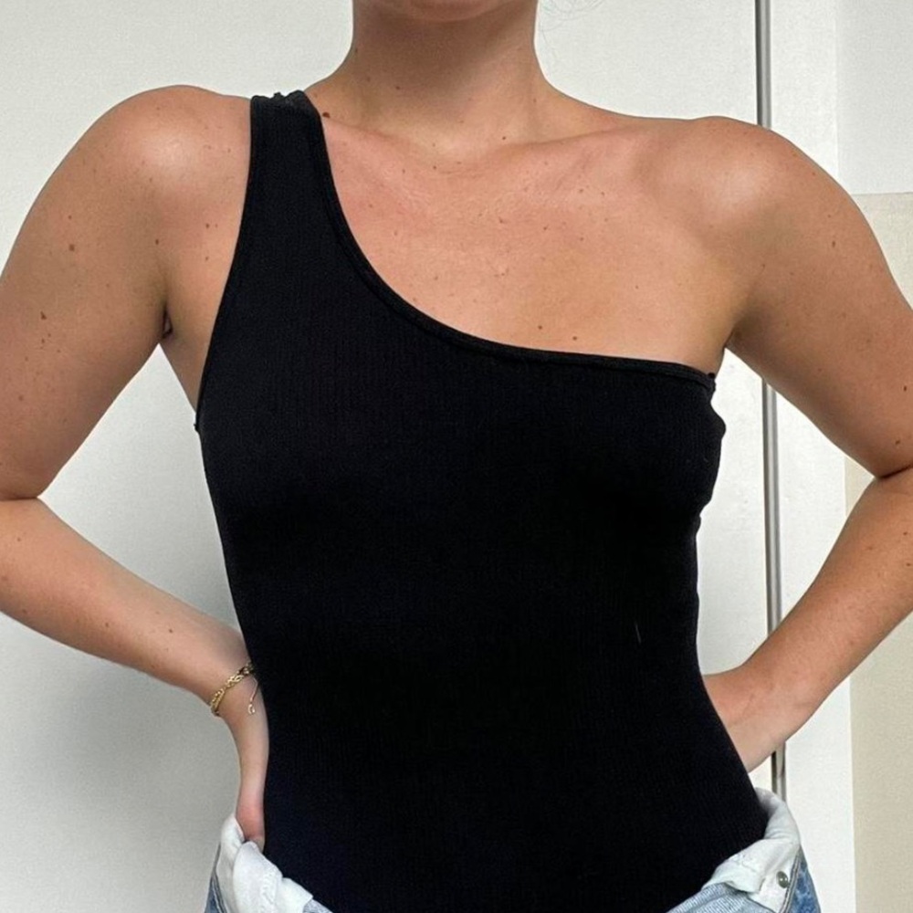 Zara black one shoulder bodysuit